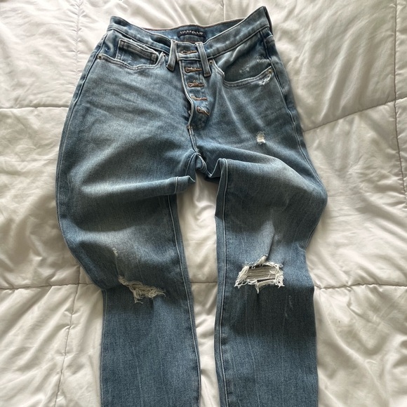 Lucky Brand Women's Distressed Blue Skinny Jeans - Picture 1 of 5